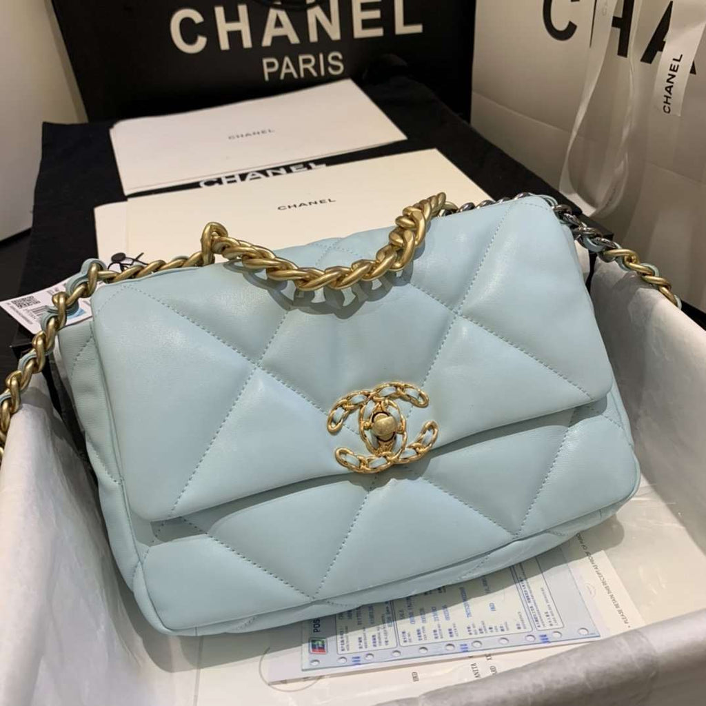 Chanel 19 Small Flap Bag Tiffany Blue