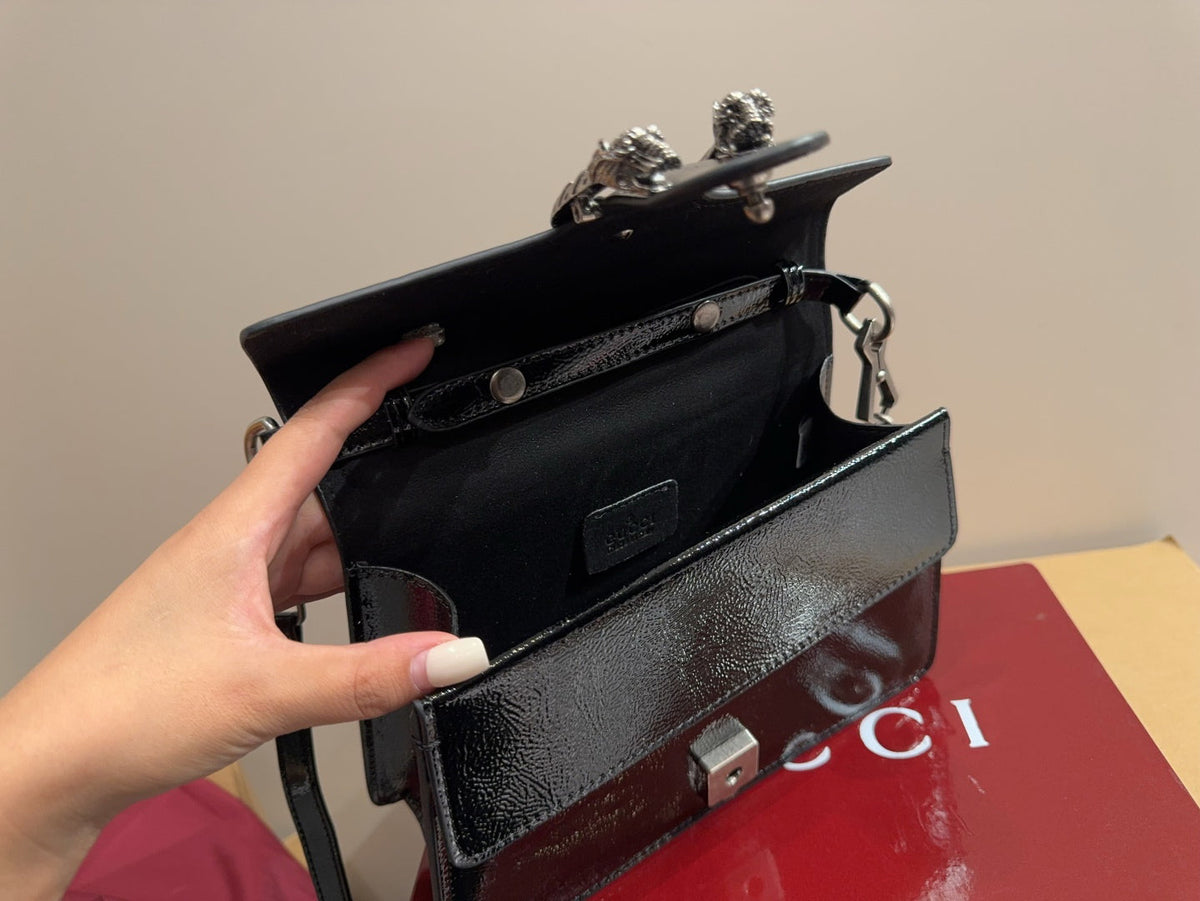 Gucci Glossy Black Handbag Crossbody