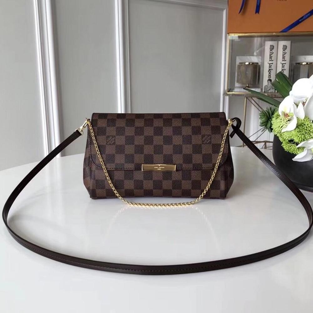 LV Favorite MM Damier Ebene Shoulder Bag