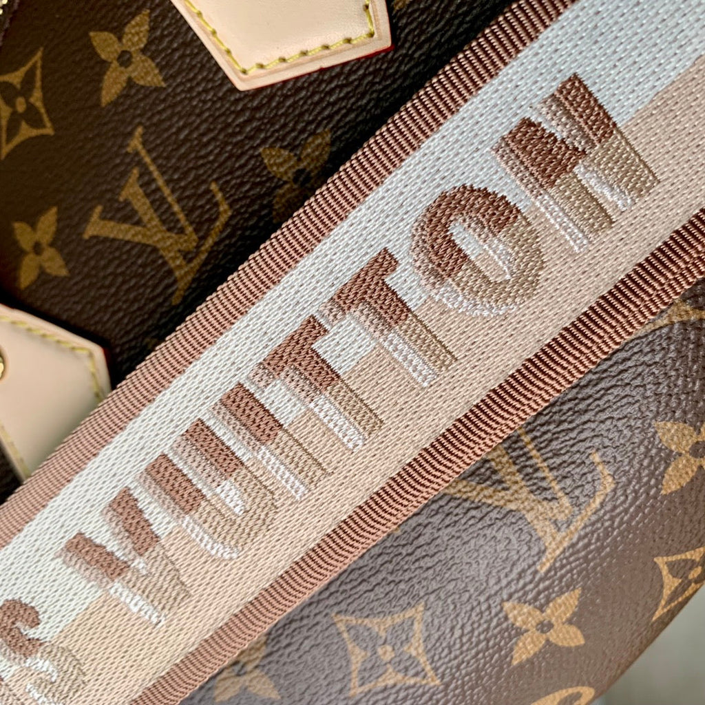 Louis Vuitton Speedy Bandouliere 20 Monogram Beige Strap Handbag