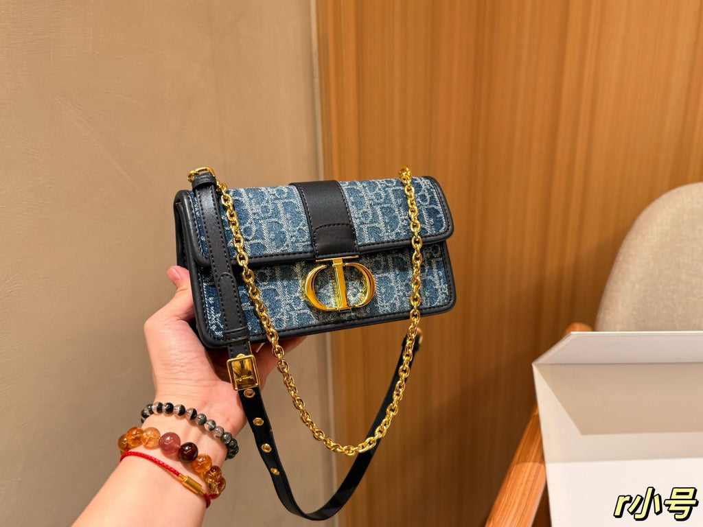 Dior New Fashion Denim Chain Bag - Blue