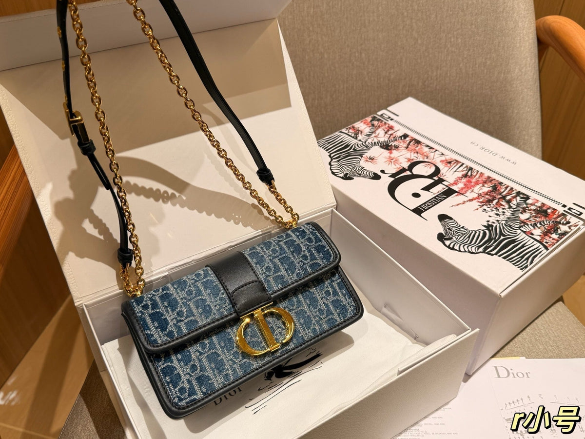 Dior New Fashion Denim Chain Bag - Blue