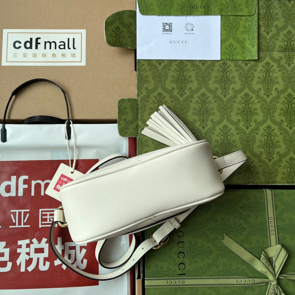 Gucci Blondie Small Shoulder White Leather Bag