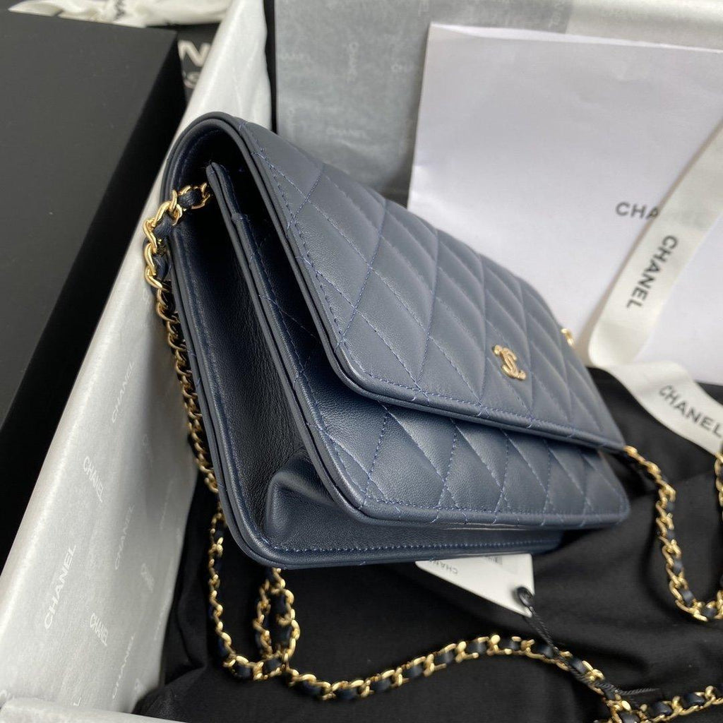 Chanel Wallet On Chain WOC Blue
