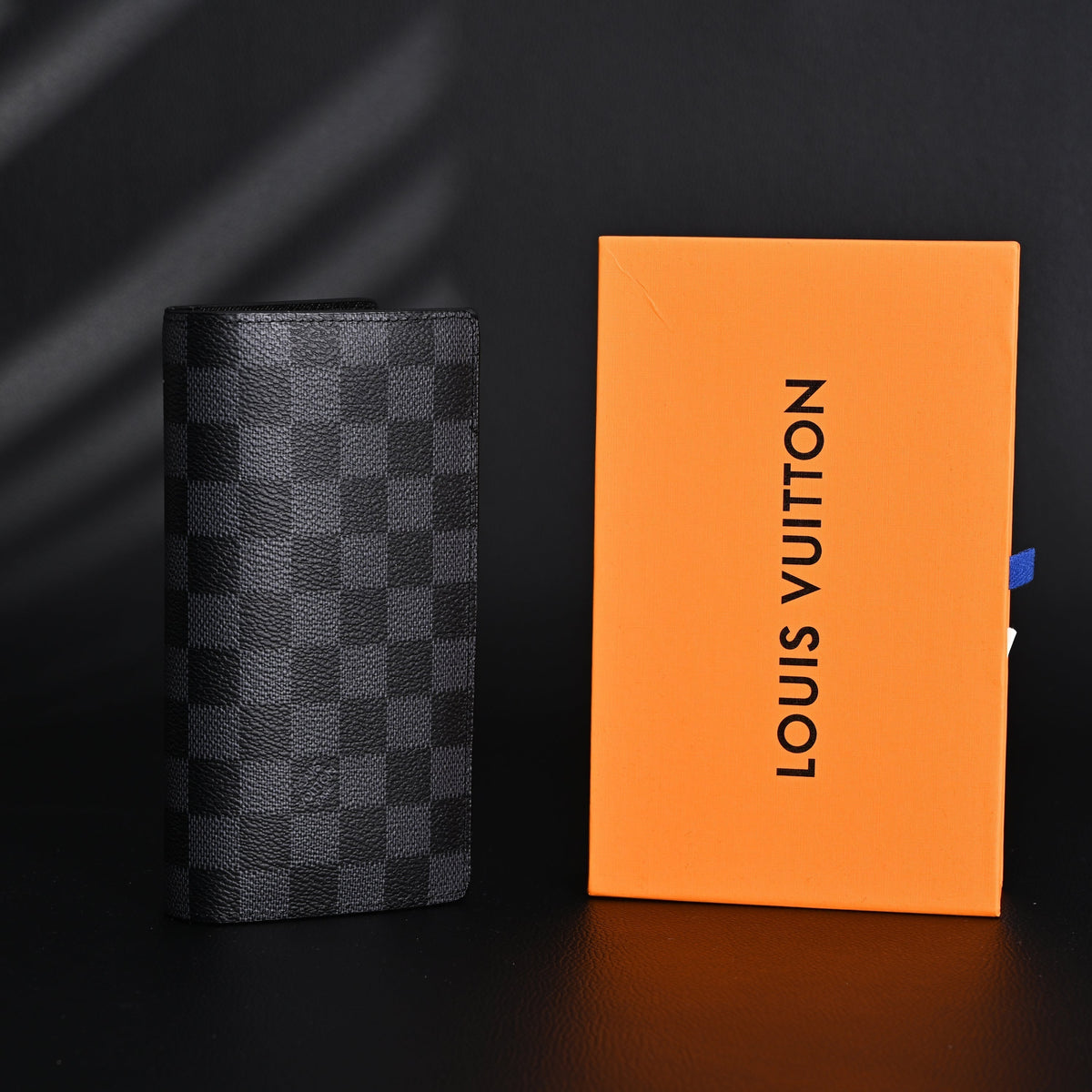 Louis Vuitton Brazza Wallet – Damier Graphite Canvas Long Bifold (N62665) - Black & Grey Damier Graphite
