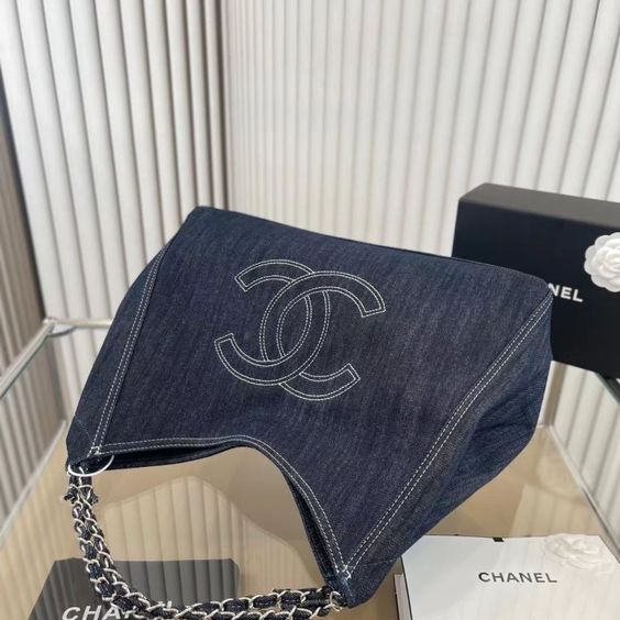 YSL Large Capacity Denim Tote Bag - Demin