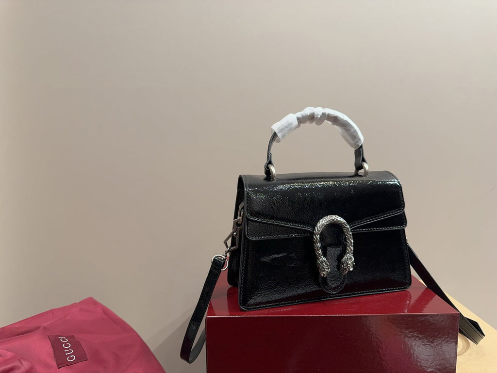 Gucci Glossy Black Handbag Crossbody