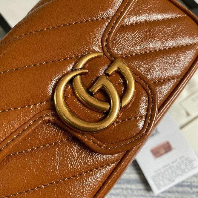 Gucci GG Marmont Mini Bag - Brown Leather