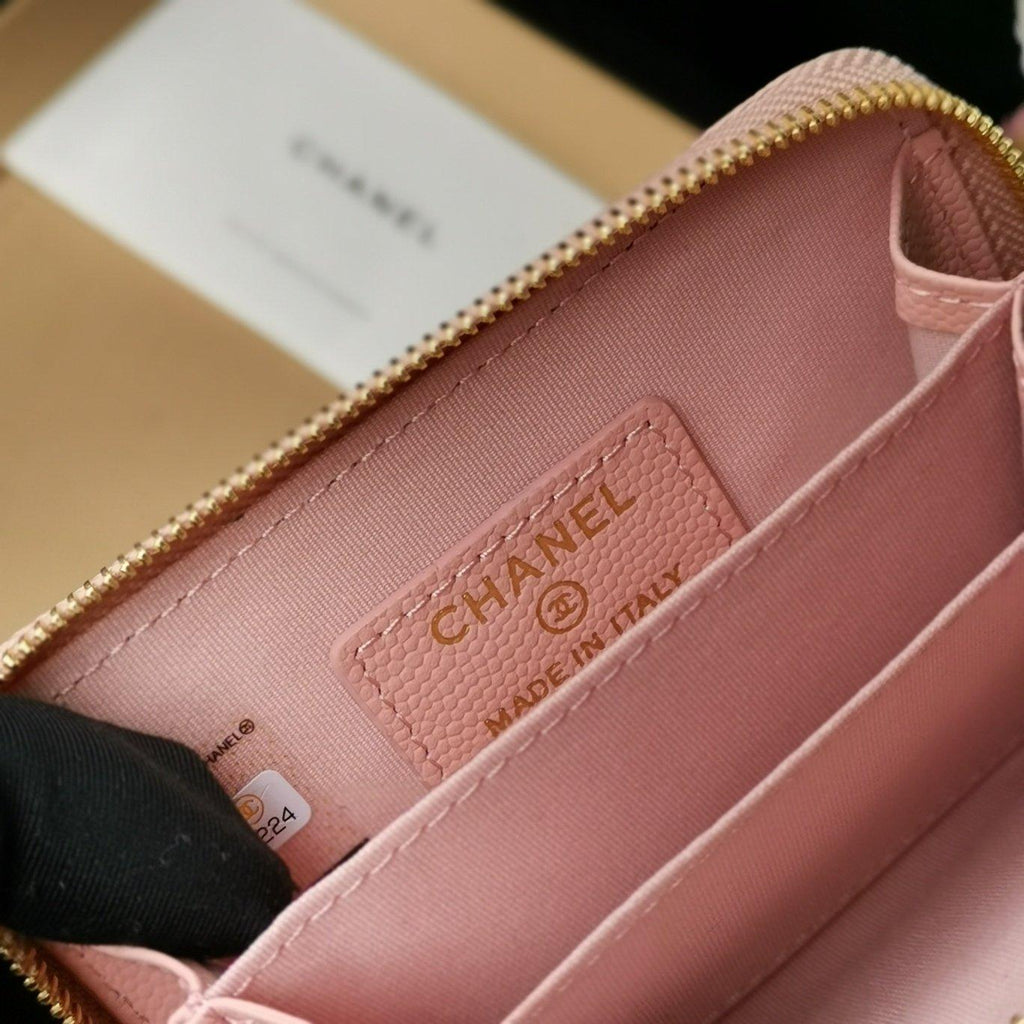 Chanel Navy Wallet Pink - Navy with Pink Accents