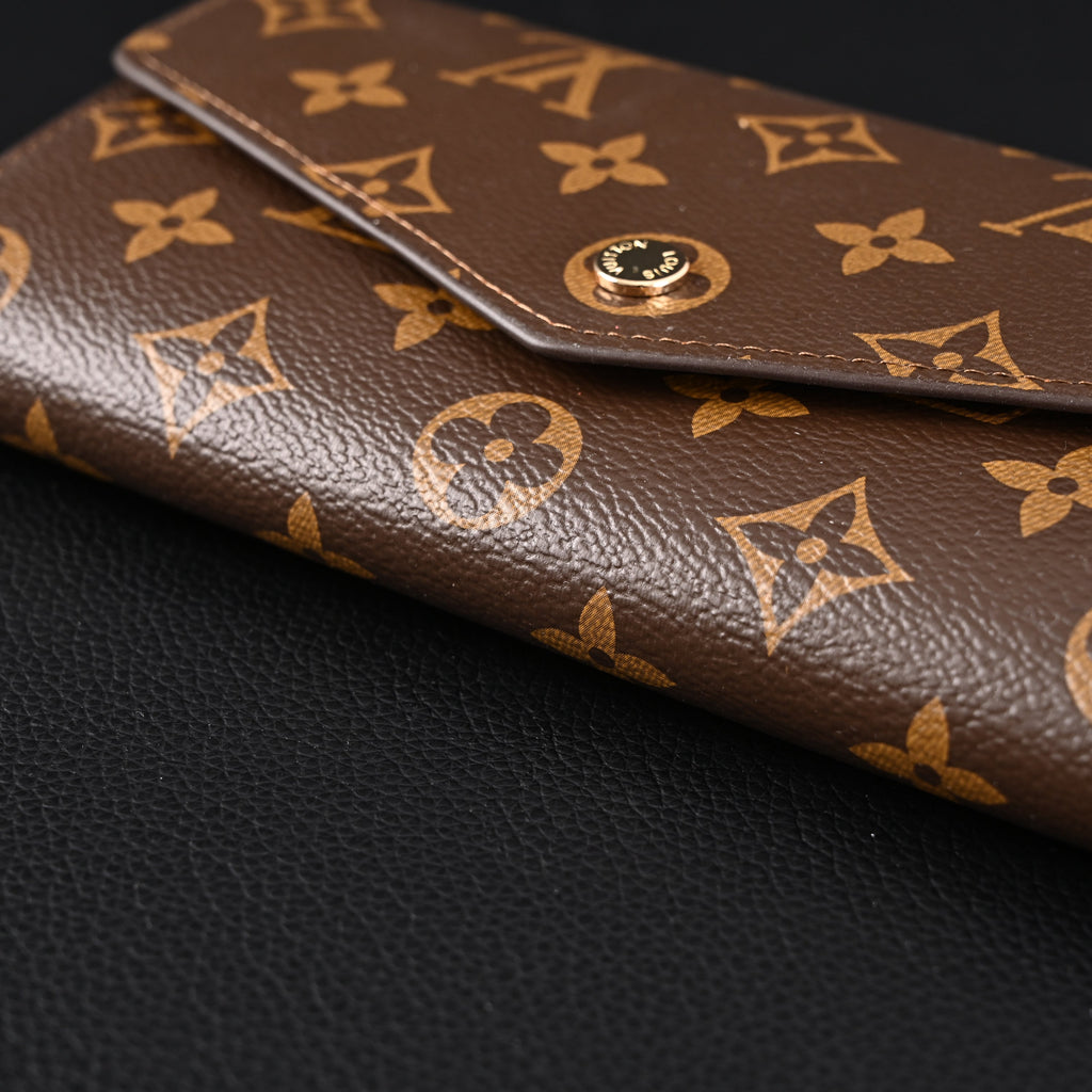 Louis Vuitton Sarah Wallet – Monogram Canvas Long Flap Wallet (M60531) - Classic Monogram Brown