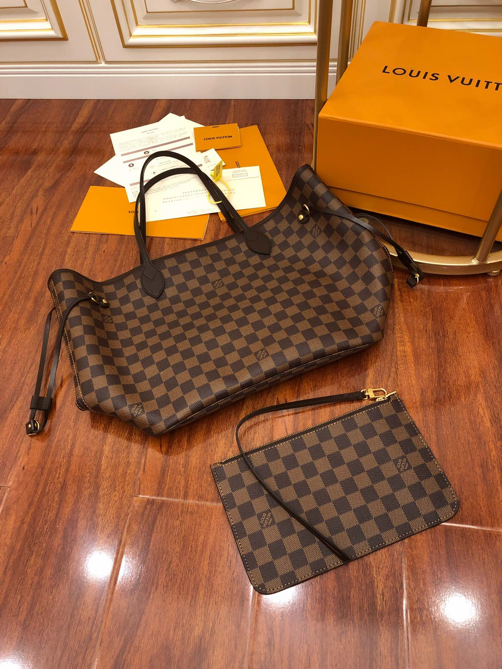 Louis Vuitton Ebene Monogram Leather Bag - Khaki