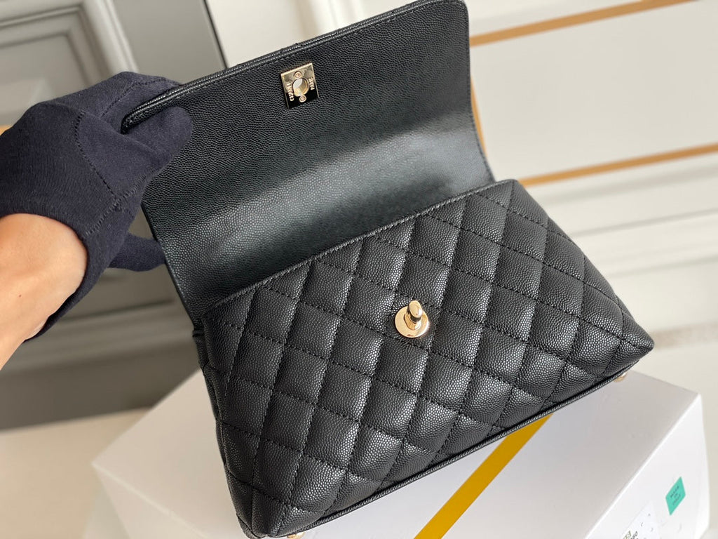Chanel Coco Handle Black Bag Handle Flap Small/Mini Bag Black