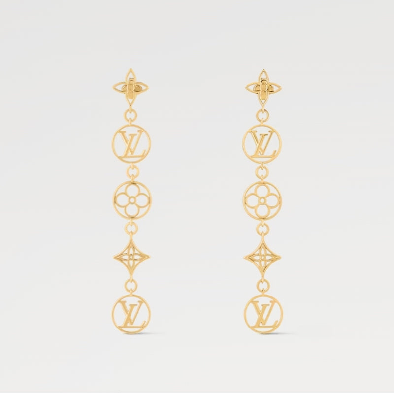 Louis Vuitton Lace Long Earrings - 18K Gold