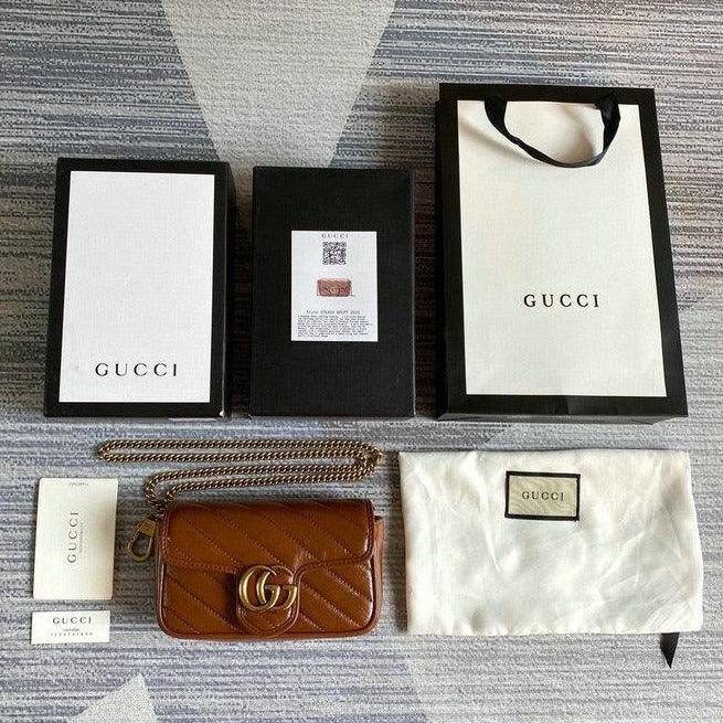 Gucci GG Marmont Mini Bag - Brown Leather