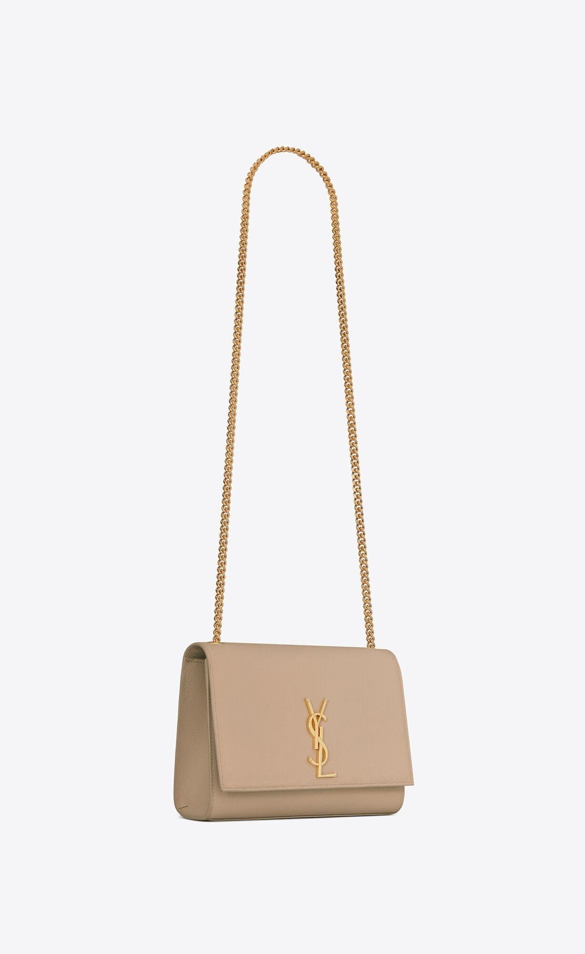 YSL Kate Medium Chain Bag in Grain De Poudre Embossed Leather