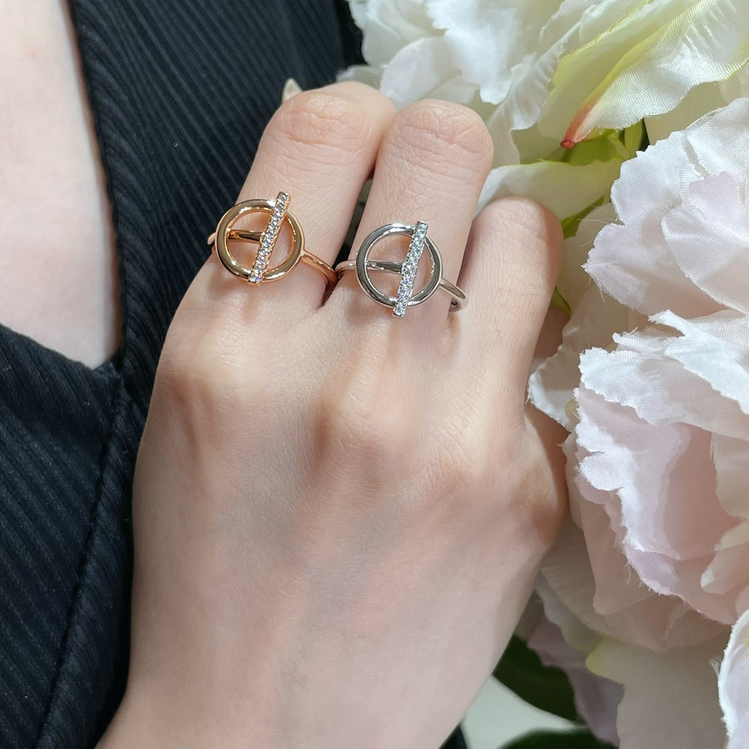 Hermes Echappee Diamond Ring - 18K White Gold