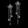 Louis Vuitton Diamond Flowers Long Earrings - 18K White Gold
