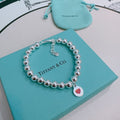 Return to Tiffany Red Heart Bead Bracelet - 18K White Gold