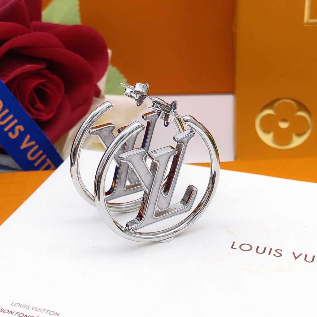 Louis Vuitton Louise Hoop Pearl Earrings - 18K White Gold