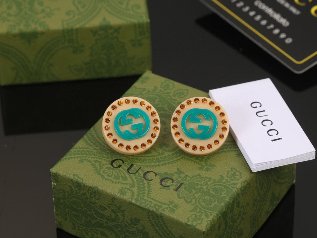 Gucci Double G Resin Earrings - 18K Yellow Gold