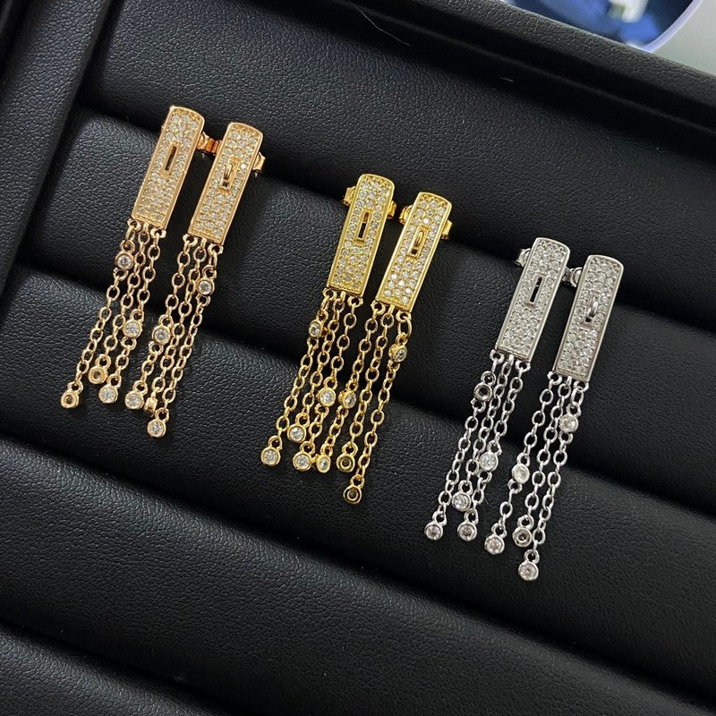 Hermes Kelly Gavroche Full Diamond Earrings
