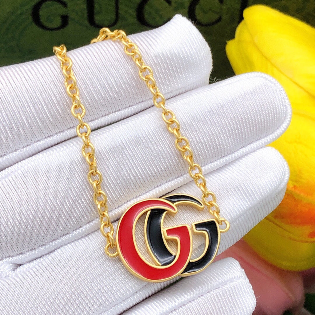 Gucci Double G Pink & Black Logo Bracelet