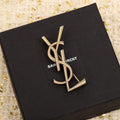 YSL Stripe Gold Brooch