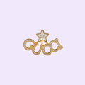 Gucci Double G Script Star Earrings - 18K Yellow Gold