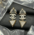 Chanel Triangle Diamond Earrings - 18K Yellow Gold