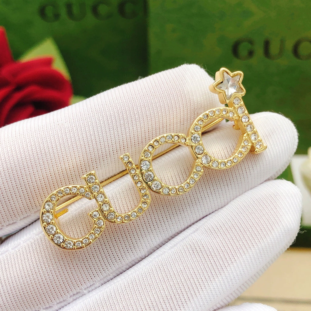 Gucci Double G Diamond Brooch