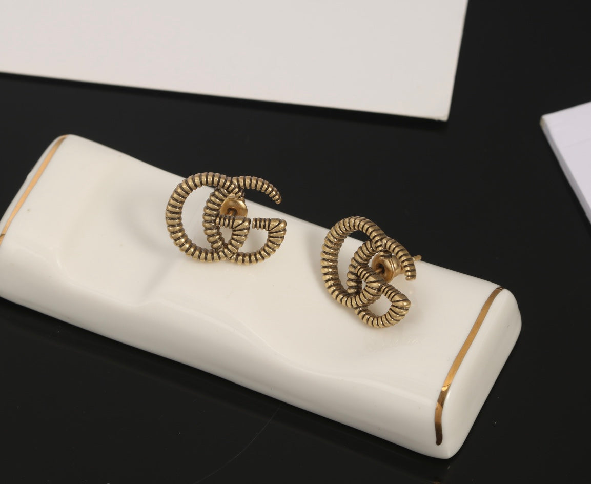 Gucci Double G Earrings - 1.6 cm Height - 18K Yellow Gold
