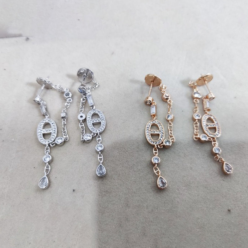 Hermes Chaine D'ancre Chaos Diamond Earrings
