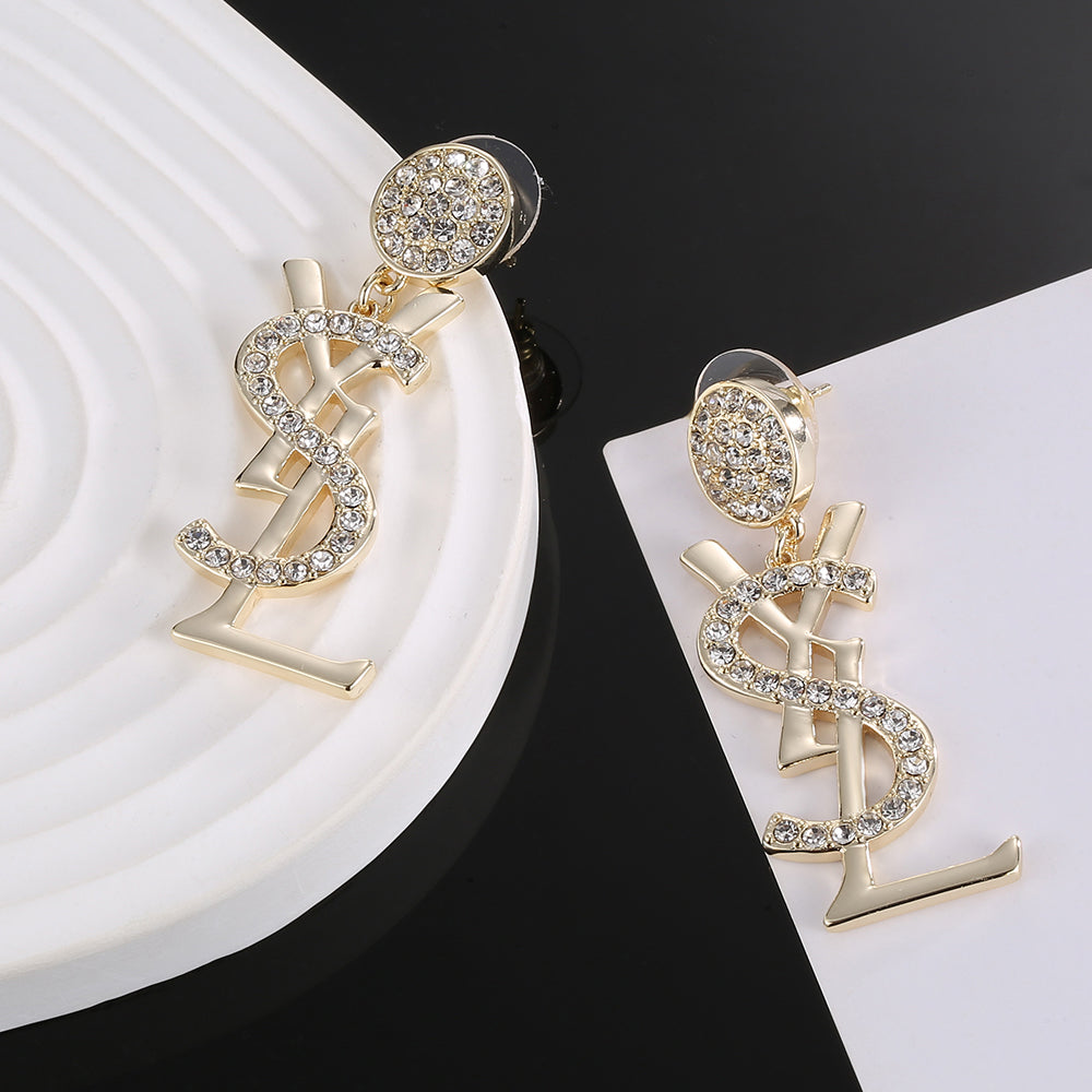 YSL Diamond Earrings - 18K Yellow Gold