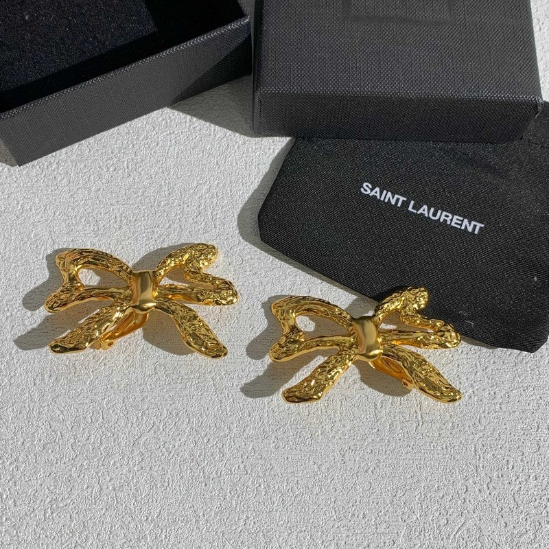 YSL 26C Butterfly Earrings - 18K Yellow Gold