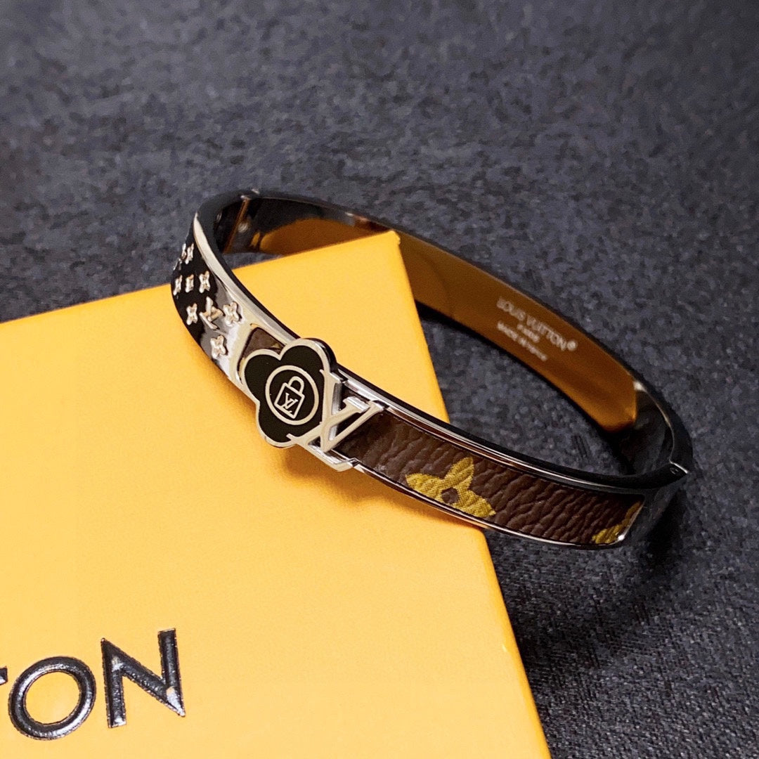 Louis Vuitton Leather Lock Bracelet