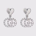 Gucci Double G Running Earrings - 18K White Gold