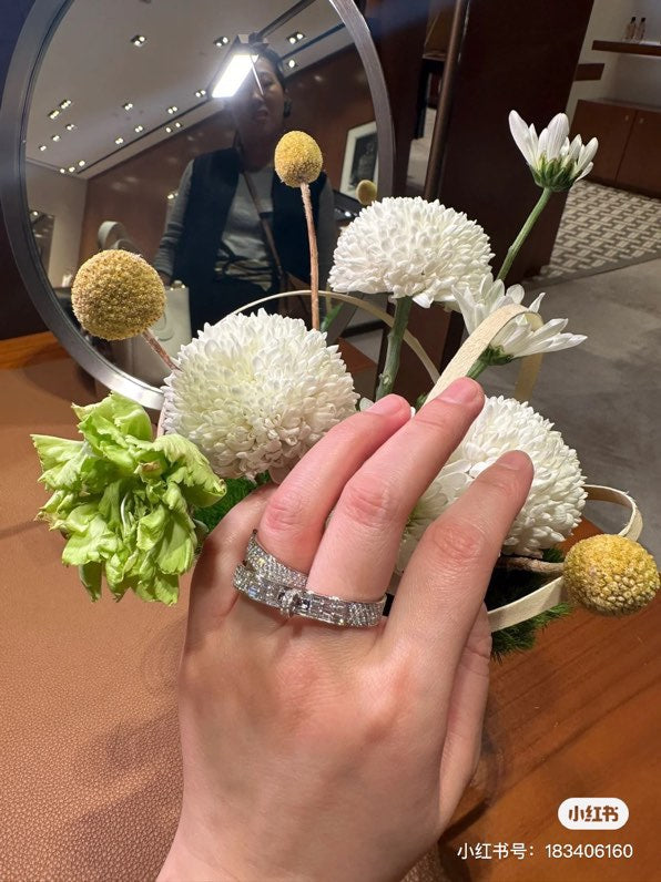Hermes Kelly Gavroche Double Ring - 18K White Gold
