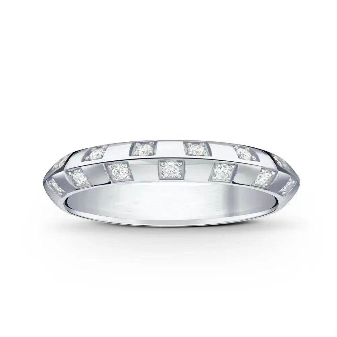 Louis Vuitton Damier Diamond Ring - 18K White Gold