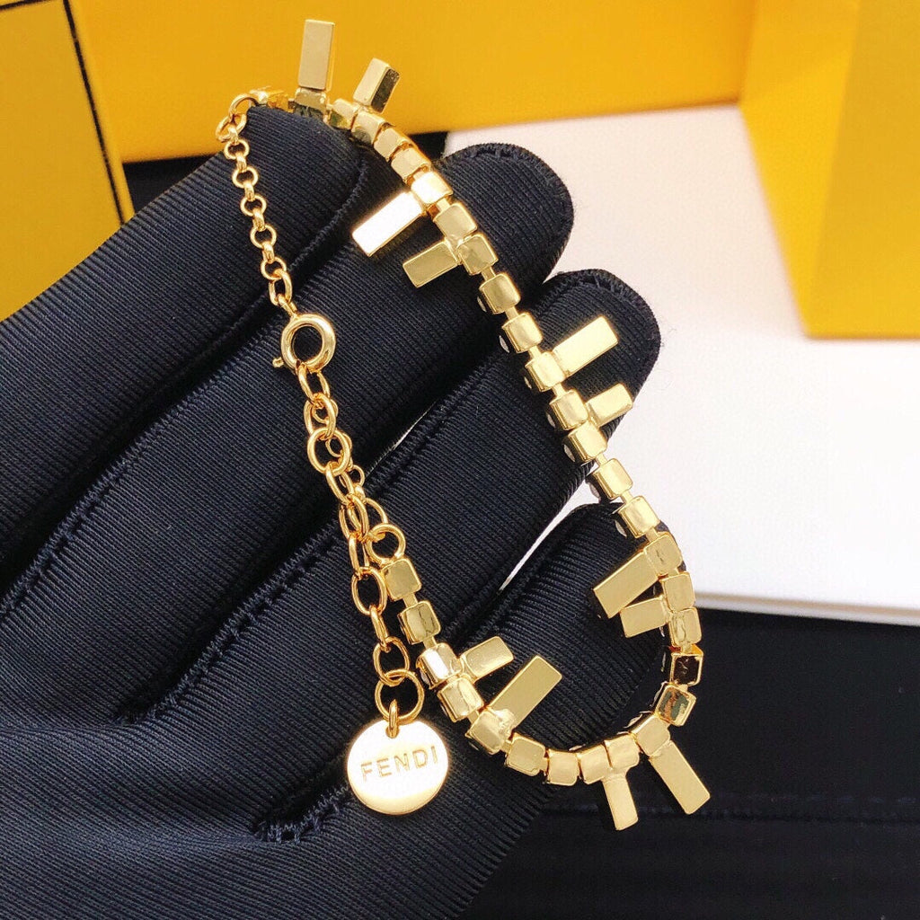 Fendi Is Crystal Bracelet - 18K Yellow Gold