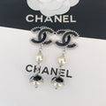 Chanel Pearl Crystal Earrings - 18K White Gold