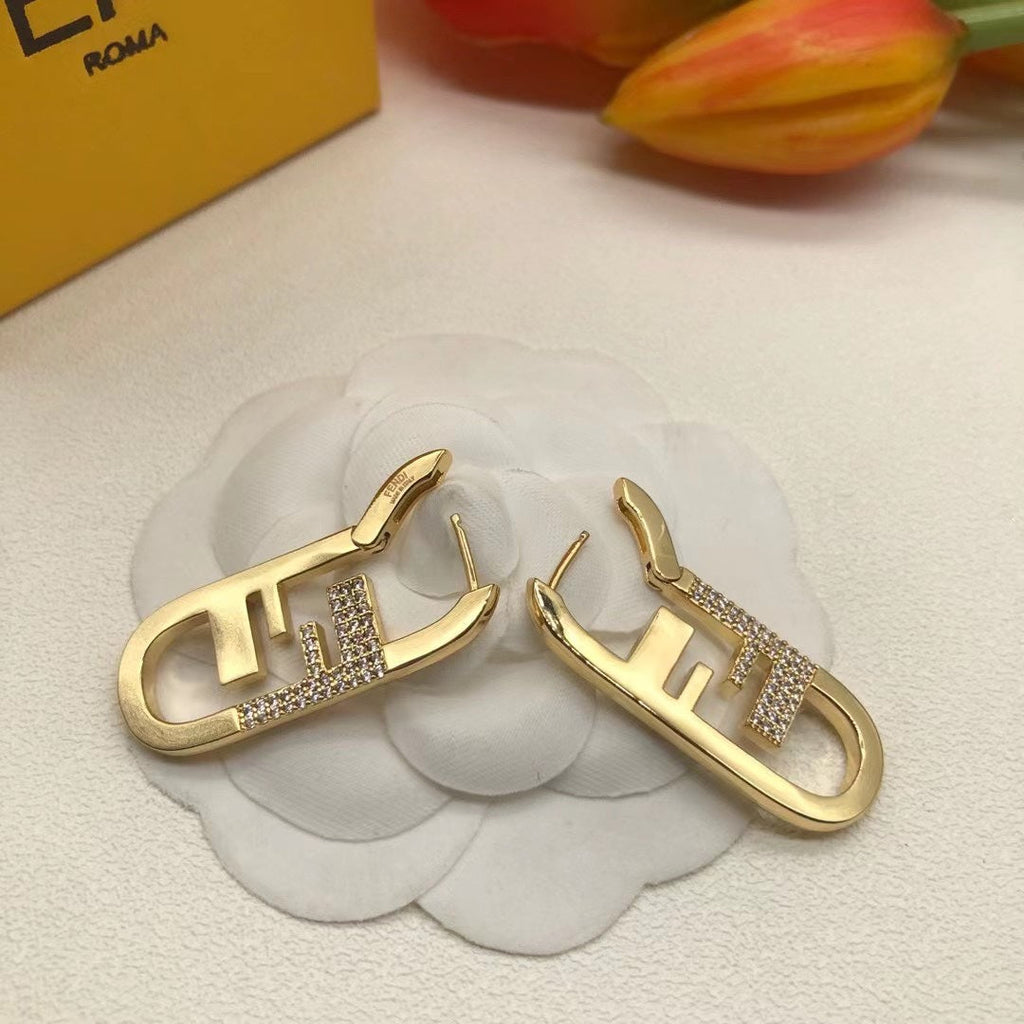 Fendi OLock Diamond Earrings - 18K Yellow Gold