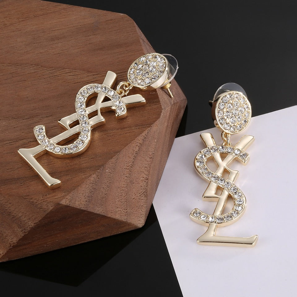 YSL Diamond Earrings - 18K Yellow Gold