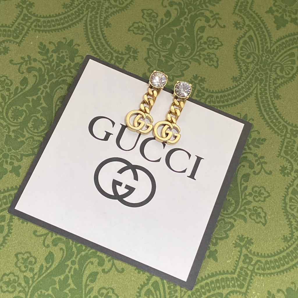 Gucci Double G Chain Earrings - 18K Yellow Gold