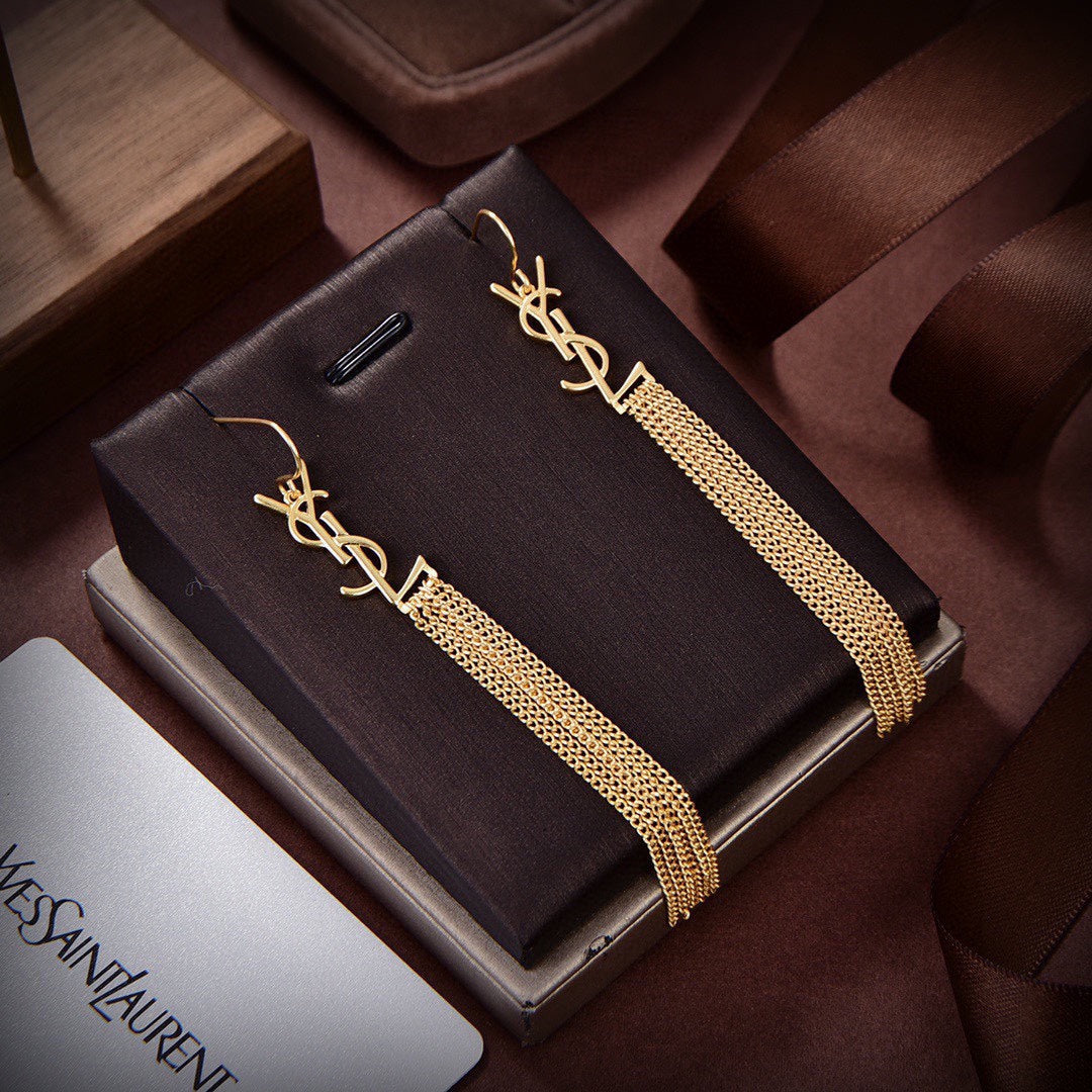 YSL Monogram Tassels Earrings - 18K Yellow Gold