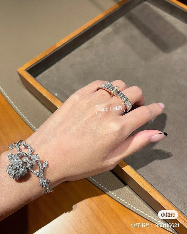 Hermes Kelly Gavroche Double Ring - 18K White Gold