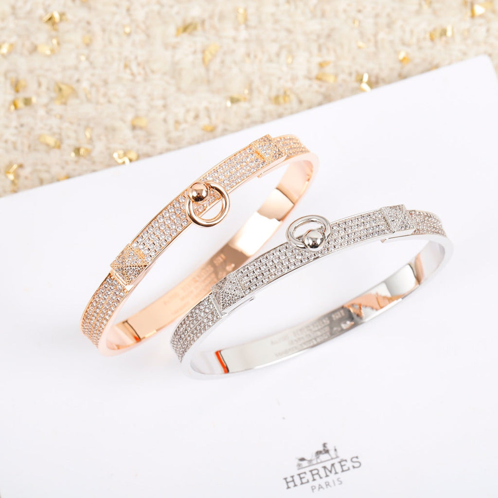 Hermes Collier De Chien Diamond Bracelet - 18K Gold