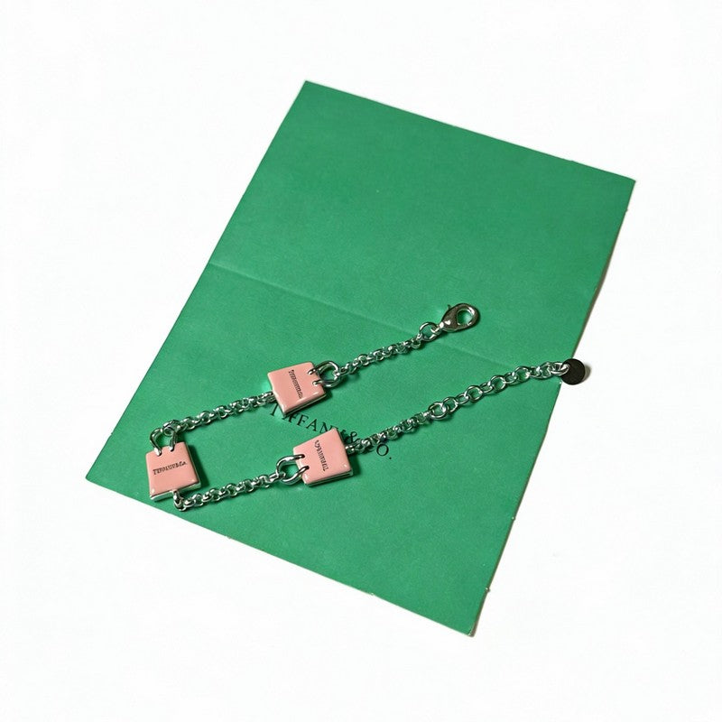 Return to Tiffany Pink Bag Bracelet - 18K White Gold
