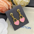 Louis Vuitton Pink Heart Earrings - 18K Gold