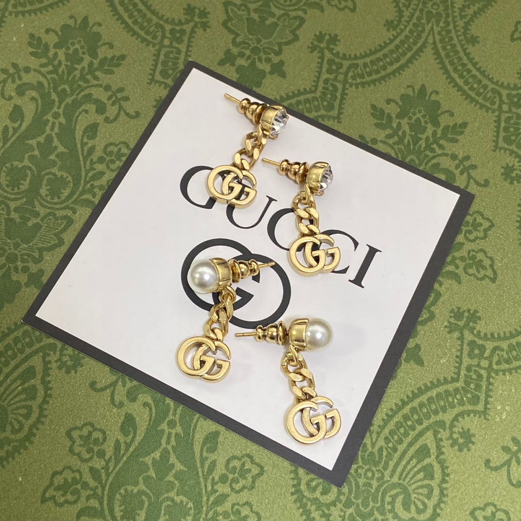 Gucci Double G Chain Earrings - 18K Yellow Gold