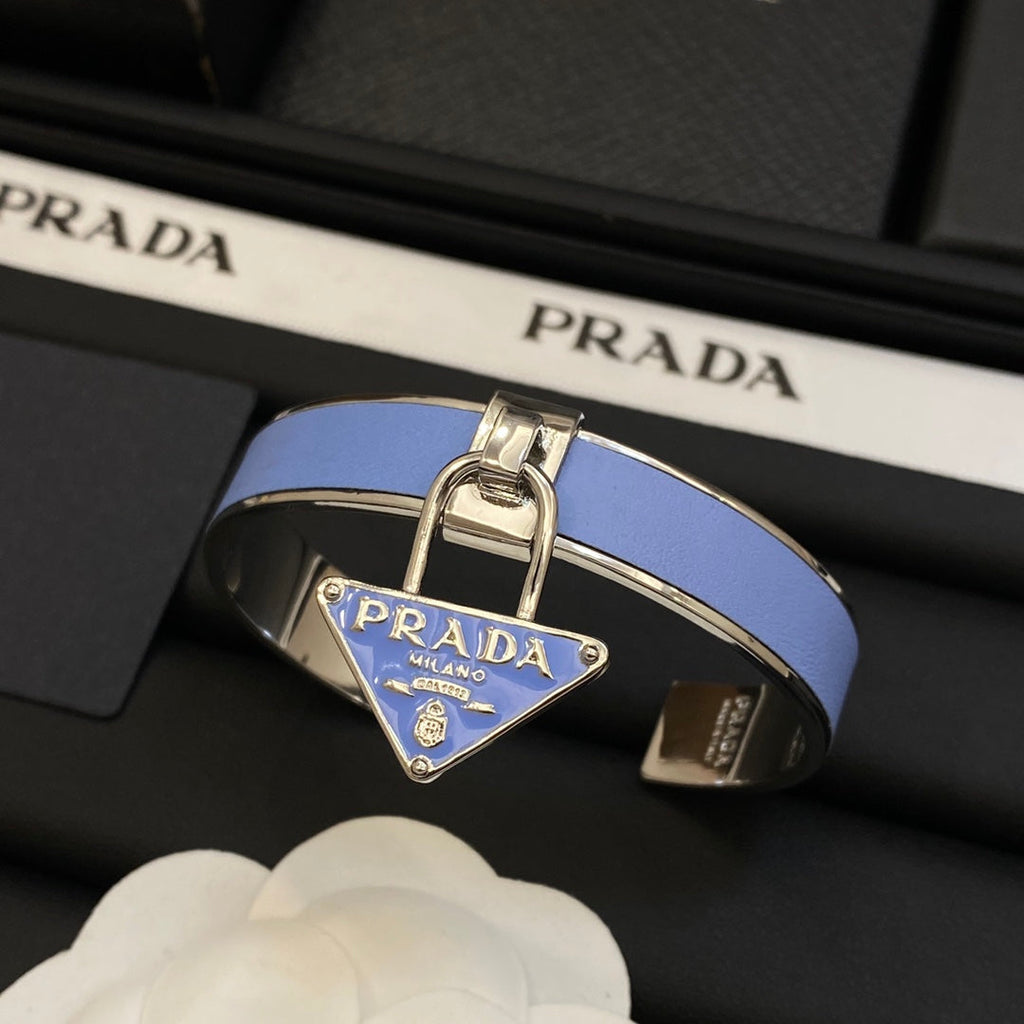 Prada Triangle Charm Cuff Bracelet